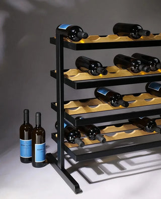 Weinregal Barrique aus Metall in Schwarz – modernes Design von Siqual für stilvolle Weinaufbewahrung