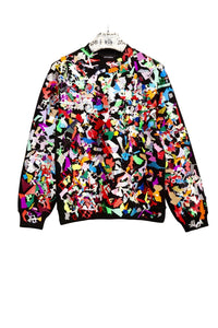 Dirt Allover Sweater – Unisex Upcycled Hoodie with Layered Print — Ansicht 5