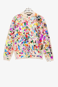 Dirt Allover Sweater – Unisex Upcycled Hoodie with Layered Print — Ansicht 2