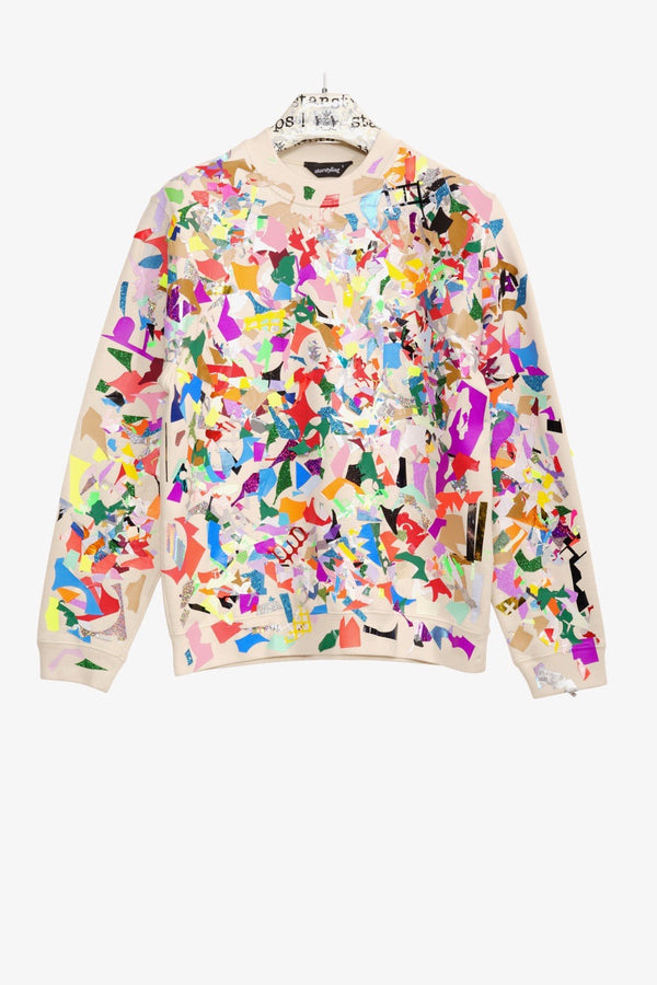 Dirt Allover Sweater – Unisex Upcycled Hoodie with Layered Print