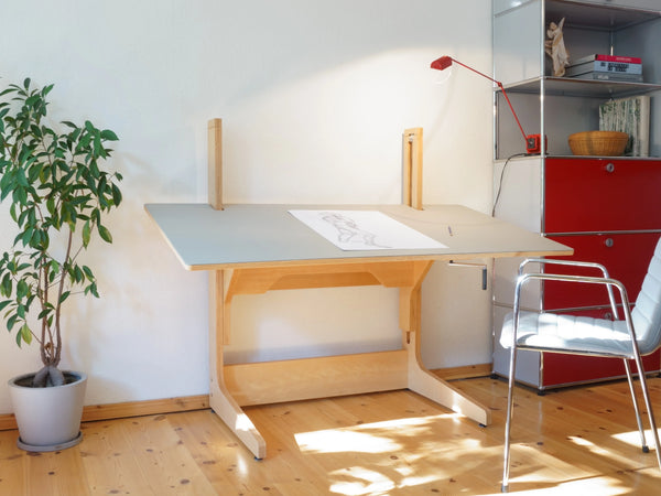 DEXTER: Artist Stehschreibtisch – Höhenverstellbar Buchenholz 160x80 cm