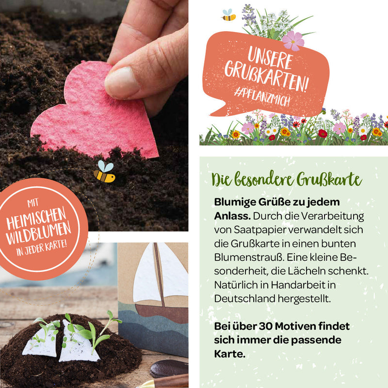 Osterkarte „Frohe Ostern“ – Grußkarte mit Blumen — Ansicht 3