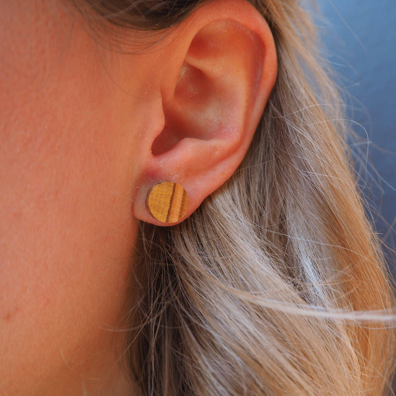 Olive Wood Stud Earrings – Handcrafted in Cologne — LIZO