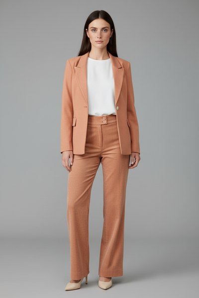 Hose Marlene BIO-Leinen Apricot weite Form | Aline CELI