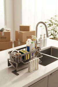 Kitchen Sink Drain Rack Organizer Abs Plastic Self-draining Sink Shelf Soap Sponge Holder Dishcloth Towel Rack Filter Basket — Ansicht 3