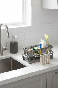 Kitchen Sink Drain Rack Organizer Abs Plastic Self-draining Sink Shelf Soap Sponge Holder Dishcloth Towel Rack Filter Basket — Ansicht 5