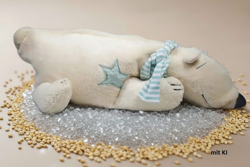Kuscheltier Großer Eisbär mit Hirse-Inlett – Bio-Baumwolle | Spelzfüllung | Extra groß — Ansicht 11