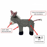 Organic Heat Pillow Donkey Grey – Cuddly, organic cotton, spelt grains — Ansicht 1