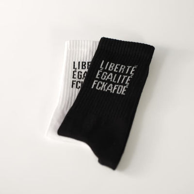 FCKAFDÉ Statement Socken schwarz – Bio-Baumwolle, Made in EU