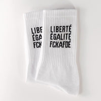 FCKAFDÉ Statement Socken weiß – Bio-Baumwolle, Made in EU — Ansicht 1