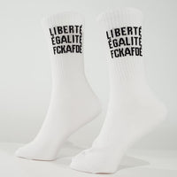 FCKAFDÉ Statement Socken weiß – Bio-Baumwolle, Made in EU — Ansicht 4