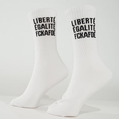 FCKAFDÉ Statement Socken weiß – Bio-Baumwolle, Made in EU