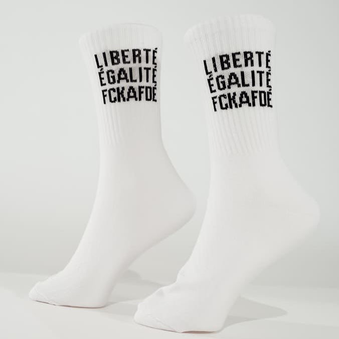 FCKAFDÉ Statement Socken weiß – Bio-Baumwolle, Made in EU — Ansicht 4