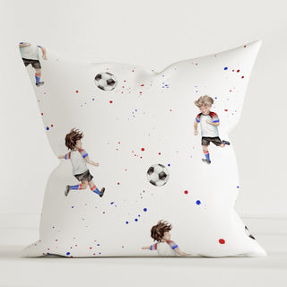Fussball Premium Kinder Dekokissen – Fussballzauber | 40×40 cm | Baumwolle