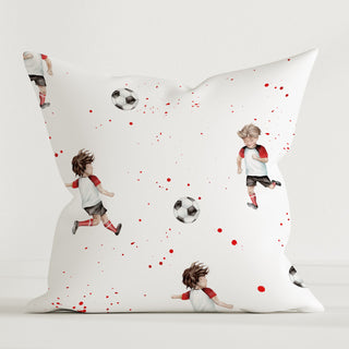 Fussball Premium Kinder Dekokissen – Fussballzauber | 40×40 cm | Baumwolle