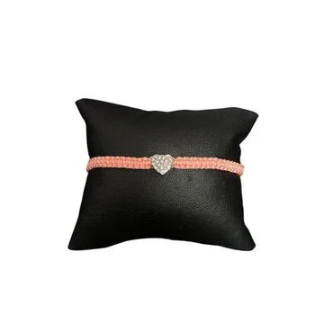 Friendship Bracelet with Rhinestone Heart – Hand-knotted & Adjustable — Ansicht 5