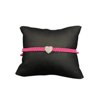 Friendship Bracelet with Rhinestone Heart – Hand-knotted & Adjustable — Ansicht 6