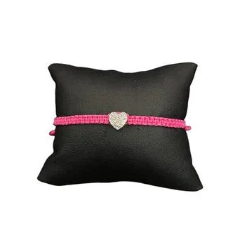 Friendship Bracelet with Rhinestone Heart – Hand-knotted & Adjustable — Ansicht 6