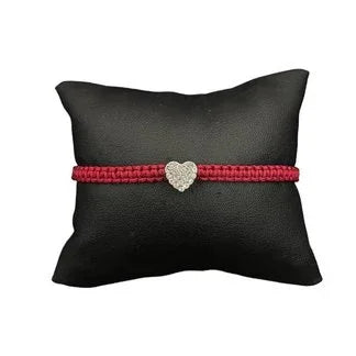 Friendship Bracelet with Rhinestone Heart – Hand-knotted & Adjustable — Ansicht 7