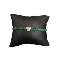Friendship Bracelet with Rhinestone Heart – Hand-knotted & Adjustable — Ansicht 1