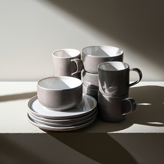 Ddoria Brunch Set – Stoneware handcrafted in Granite Grey
