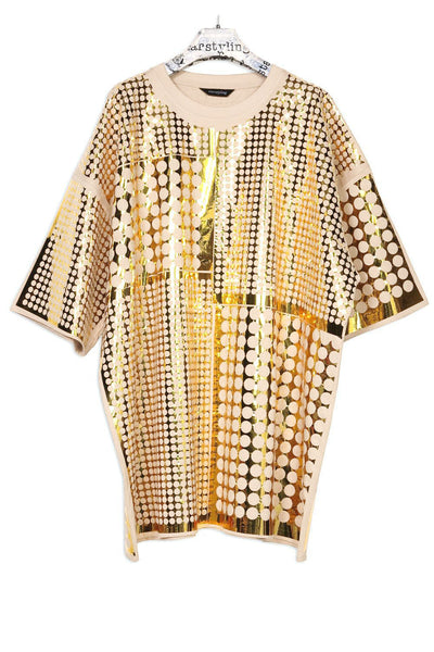 Foilover Gold-Mirror Bigshirt – Glossy Mirror Allover Unisex