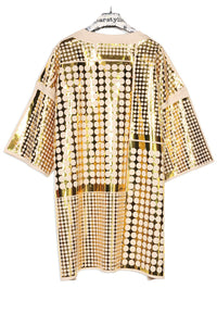Foilover Gold-Mirror Bigshirt – Glossy Mirror Allover unisex — Ansicht 3