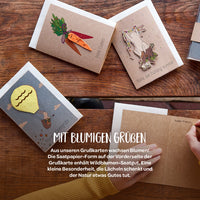 Osterkarte „Frohe Ostern“ mit Saatpapier – Wildblumenmischung zum Einpflanzen — Ansicht 3