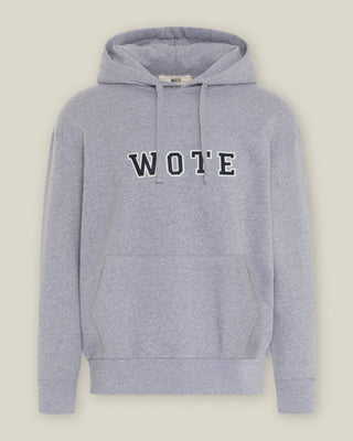 Herren Logo Hoodie in Grau Melange aus Bio-Baumwolle von WOTE – Kapuzenpullover mit WOTE Schriftzug