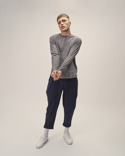 Men's Striped Long-Sleeve Shirt made from Organic Cotton & Recycled Polyester – Fairly Produced