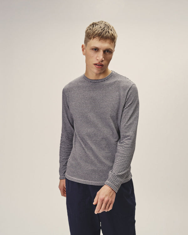 Men's Striped Long-Sleeve Shirt made from Organic Cotton & Recycled Polyester – Fairly Produced