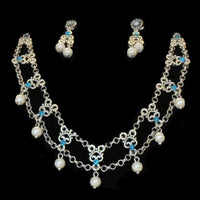 Jewellery Set with Heart Ornaments, Rhinestones & Pearls | Necklace & Earrings — Ansicht 1
