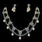 Jewellery Set with Heart Ornaments, Rhinestones & Pearls | Necklace & Earrings
