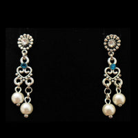 Jewellery Set with Heart Ornaments, Rhinestones & Pearls | Necklace & Earrings — Ansicht 3