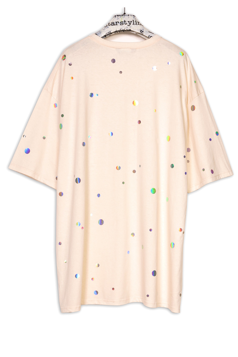 Starstyling Holo Dots Bigshirt – Holografische Punkte, Unisex Oversize — Ansicht 6