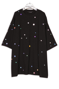 Starstyling Holo Dots Bigshirt – Holografische Punkte, Unisex Oversize — Ansicht 1