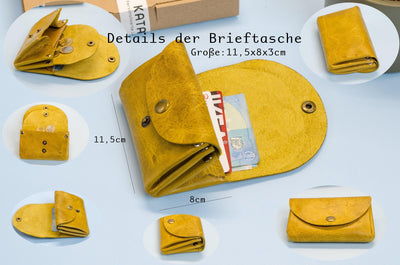Kleines Damen Portemonnaie handgefertigt Echtleder minimalistisch
