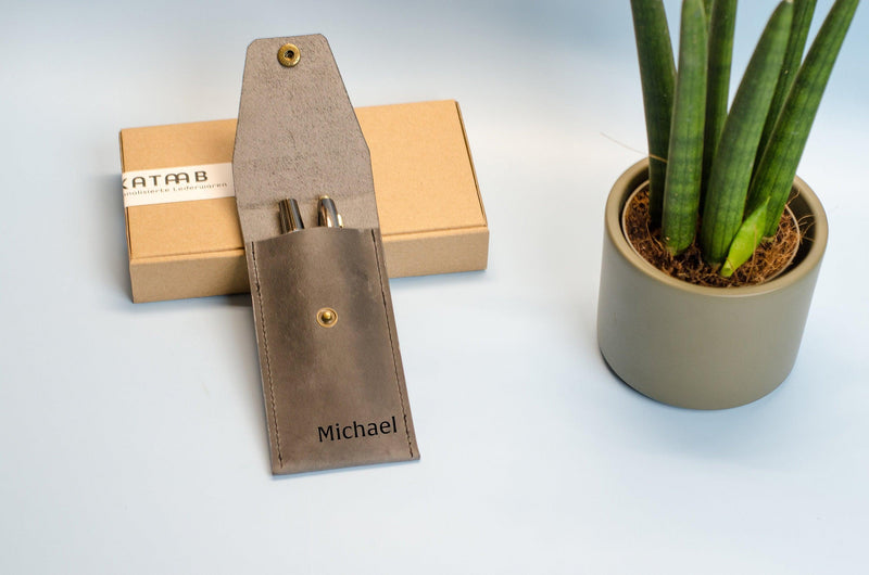 Monogram Leather Pen Case - customizable, size 15x7cm — Ansicht 7