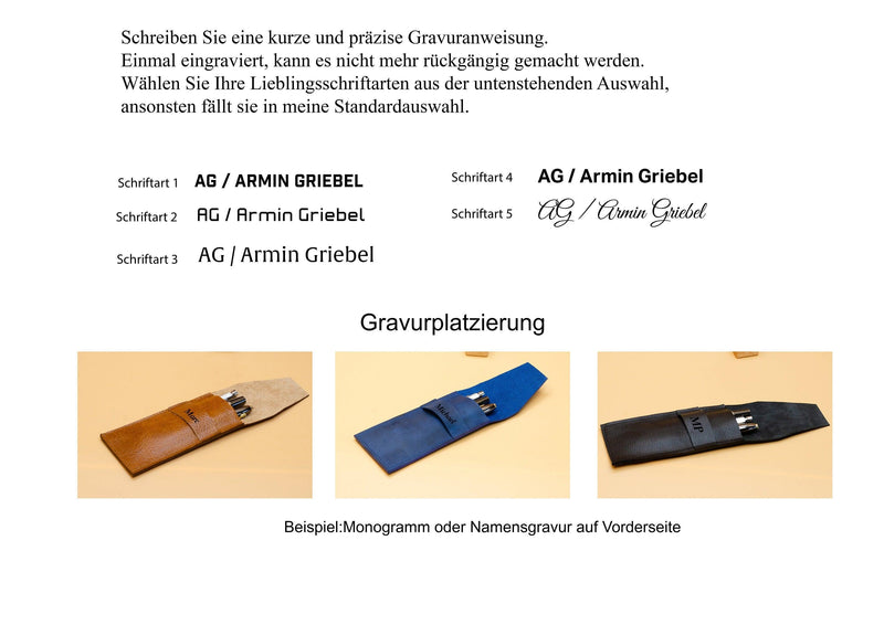 KATAAB Monogram Italian Leather Pencil Case – Handmade Berlin — Ansicht 3