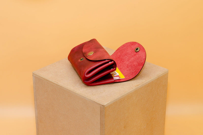 Kleine Damen-Geldbörse Rot – Echtleder Handmade Berlin — KATAAB