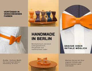 Minimalistische Lederfliege – Handgemacht | Individuell | Hochzeit
