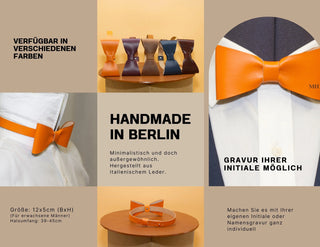 Handgefertigte Lederfliege – Personalisiert | Elegant | Hochzeit