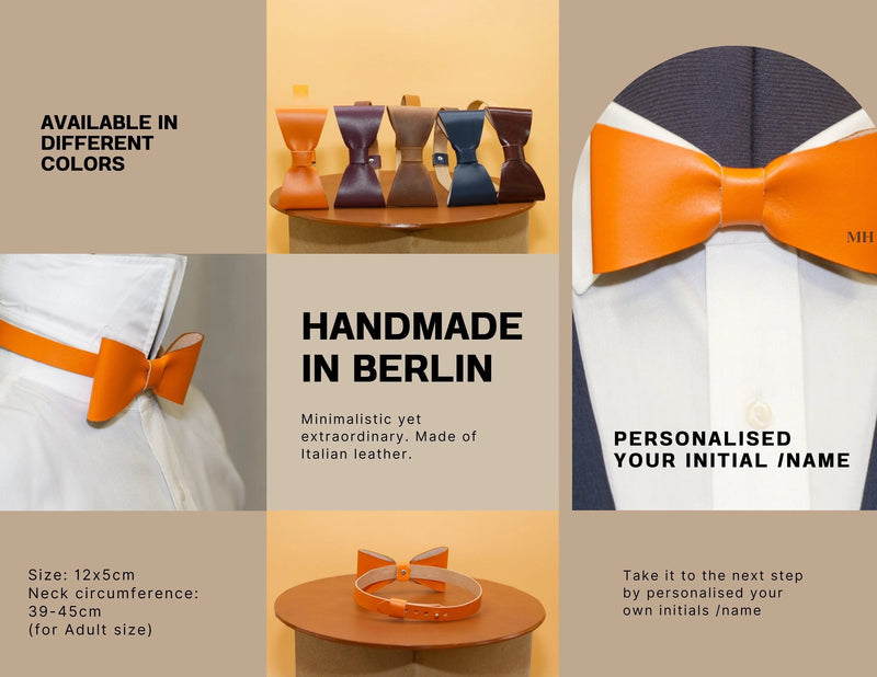 Engraved Leather Bow Tie – Handmade from Italian Leather | KATAAB — Ansicht 5