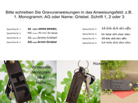 Monogramm-Schlüsselanhänger mit Gravur – Personalisiert, italienisches Leder — Ansicht 3