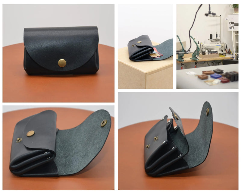 Minimalist Women's Wallet – Handcrafted Full-Grain Leather — Ansicht 3
