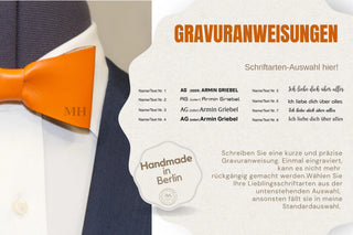 Minimalistische Lederfliege – Handgemacht | Individuell | Hochzeit