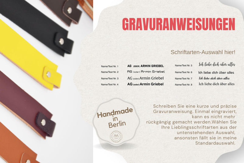 Handmade Engraved Leather Bookmark – Customizable — Ansicht 3