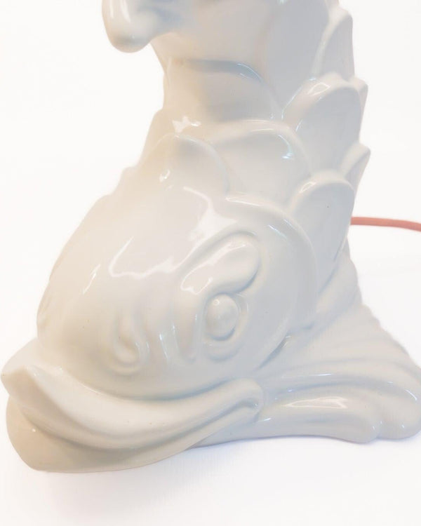 Large Capodimonte Koi Foot Porcelain Mid Century Italian Table Lamp