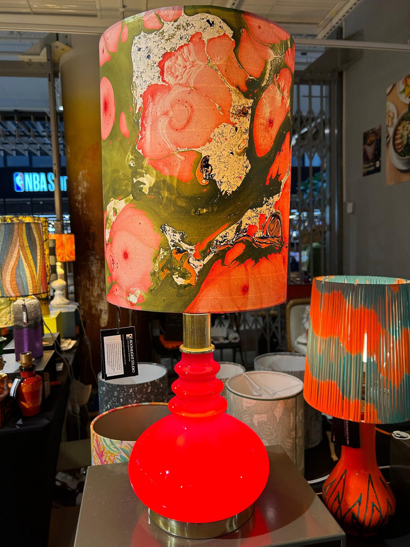 Restored Peill & Putzler Lamp Red Opal Glass Mid Century Table Lamp — Ansicht 5