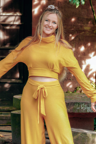 Aila Cropped Jumper amber turtleneck fitted sustainable